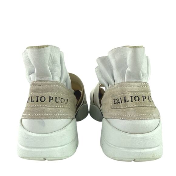 Emilio Pucci Night Glitter Multicolor Ruffle Elastic Slip-On Sneakers Shoes Sz 6 - Picture 3 of 7